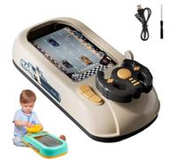 Pwzoax Racing Adventure Car Steering Wheel, Car Racing Adventure Toy with Steering Wheel, Racing Car Steering Wheel Toy Steering Car Toy (White)