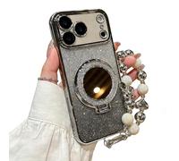 Pwzoax Sparkling Diamond Women's Phone Case with Mirror & Stand for iPhone 17 16 15 14 13 12 11 Pro Max (12,Silver)