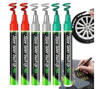 Pwzoax Tombstone Marker Pen for Restoring Faded Grave Inscriptions, 6Pack Waterproof Stone Touch-Up Pen, Strong Coverage Ideal for Gravestone Lettering (Red+Silver+Green)