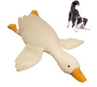 Pwzoax White Duck Dog Toy, Realistic Goose Dog Toy, Durable Large Plush Goose Design Dolls for Dogs Chew and Play (19.7in(50cm))