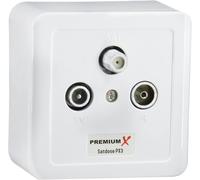PX3 Antenna Socket-Satellite 3 Way Socket Antenna Socket,Single Line and Bypass Socket,Surface-Mounted,Recessed,Multimedia Socket Sat TV HD Radio