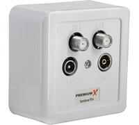 PX4 Prise d'antenne-Satellite Prise à 4 Voies Prise d'antenne,Prise de Ligne Simple et de dérivation,Montage en Surface,encastré,Prise multimédia Sat TV Radio HD