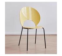 PXAMORTEL Chaise de Salle à Manger Transparente, Chaise de Salle à Manger Coquillage avec Coussin et roulettes, Multicolore, Plusieurs Tailles(Yellow)