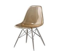 PXAMORTEL Chaise de Salle à Manger Transparente, Chaise de Salle à Manger en Polycarbonate, capacité de 150 kg, avec ou sans rampes, Lot de 1, 2 ou 4, Multicolore(Amber,No handrails 4)