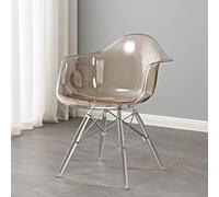 PXAMORTEL Chaise de Salle à Manger Transparente, Chaise de Salle à Manger en Polycarbonate, capacité de 150 kg, avec ou sans rampes, Lot de 1, 2 ou 4, Multicolore(Amber,with handrails 1)