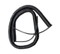 PXAMORTEL Cordon spiralé Flex Curly Câble d'extension d'alimentation à Ressort Noir à 5 conducteurs Câble spiralé télescopique Noyau en cuivre Élastique Rétractable(Stretch 2.5 Meters)