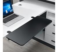 PXAMORTEL Plateau d'extension de Bureau, Rallonge de Bureau Pliable à Pince for Clavier et accoudoirs, Multicolore, Plusieurs Tailles(Black-Square,L 52*W 24cm)