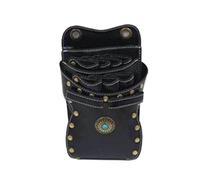 PXAMORTEL Sac de Coiffure 7 Poches en Cuir PU for Ciseaux à Cheveux, Sac de Support de Coiffure, Pochette de Salon de Coiffure, Sac Banane, Sac de Ciseaux for Animaux de Compagnie, Sac de barbier(C)