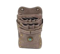 PXAMORTEL Sac de Coiffure 7 Poches en Cuir PU for Ciseaux à Cheveux, Sac de Support de Coiffure, Pochette de Salon de Coiffure, Sac Banane, Sac de Ciseaux for Animaux de Compagnie, Sac de barbier(B)