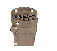 PXAMORTEL Sac de Coiffure en Cuir PU for Ciseaux à Cheveux, étui for Sac de Coiffure, Pochette for Coiffeur, Pinces à Rivets, Ceinture d'épaule, Sac de barbier(Khaki)