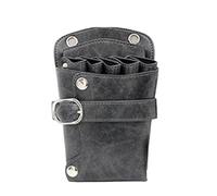PXAMORTEL Sac de Coiffure en Cuir PU for Ciseaux à Cheveux, étui for Sac de Coiffure, Pochette for Coiffeur, Pinces à Rivets, Ceinture d'épaule, Sac de barbier(Grey)