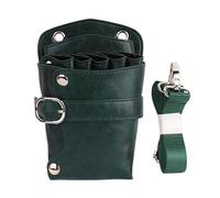 PXAMORTEL Sac de Coiffure en Cuir PU for Ciseaux à Cheveux, étui for Sac de Coiffure, Pochette for Coiffeur, Pinces à Rivets, Ceinture d'épaule, Sac de barbier(Green)