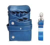 PXAMORTEL Sac de Coiffure en Cuir PU for Coiffeur, kit de Coiffure, Ceinture à bandoulière, Sac Banane, Ciseaux, épingles à Cheveux, Sac de Rangement, Sac de barbier(Blue)