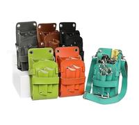 PXAMORTEL Sac de Coiffure en Cuir PU, Sac de Ciseaux à Cheveux, Sac de Rangement d'outils de Ciseaux for Animaux de Compagnie, Sac Banane, Sac de Ciseaux de Salon de Coiffure, Sac de barbier(Grey)