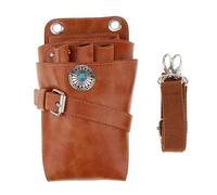PXAMORTEL Sac de Coiffure, étui à Ciseaux, Pochette de Ceinture for coiffeurs, Coiffeur, Ciseaux de barbier, cisaille, Support de Taille de Coiffure, Sac de barbier(Brown)