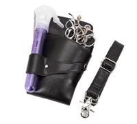 PXAMORTEL Sac de Coiffure Pochette for Ciseaux de Coiffure Outil de beauté en PU for Salon Peigne Clips Sac de barbier(Black)