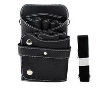 PXAMORTEL Sac de Coiffure, Sac à Ciseaux à Cheveux, Pinces, Peigne, étui de Coiffure, étui à Ciseaux à Cheveux, Pochette de Support, Sac de Taille de Salon, Sac en Cuir PU, Sac de barbier(Black)