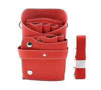 PXAMORTEL Sac de Coiffure, Sac à Ciseaux à Cheveux, Pinces, Peigne, étui de Coiffure, étui à Ciseaux à Cheveux, Pochette de Support, Sac de Taille de Salon, Sac en Cuir PU, Sac de barbier(Red)