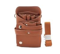 PXAMORTEL Sac de Coiffure, Sac à Ciseaux à Cheveux, Pinces, Peigne, étui de Coiffure, étui à Ciseaux à Cheveux, Pochette de Support, Sac de Taille de Salon, Sac en Cuir PU, Sac de barbier(Brown)