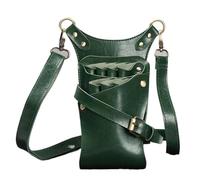 PXAMORTEL Sac de Rangement for Coiffure, étui for Ciseaux à Cheveux, Pochette for Outils de styliste, Ceinture d'épaule for Hommes et Femmes, Sac de Coiffure for barbier(Green)