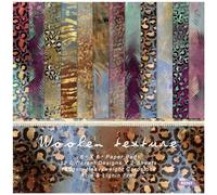 PXAMORTEL Scrapbooking Décor Papier Cardstock Bloc de Papier 6"x6" Imprimés léopard 24 Feuilles de Papier à Motifs Simple Face, 12 Motifs, 160 g/m² Décor d'album Photo coloré