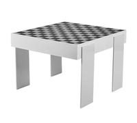PXAMORTEL Table d'appoint en Acrylique, Table Basse, Ensemble Table Basse et Table d'appoint en Acrylique à Damier Noir et Blanc, Lot de 2(White)