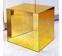 PXAMORTEL Table d'appoint en Acrylique, Table Basse, Table Basse carrée en Miroir Acrylique Multicolore, Aucun Assemblage requis(Gold)
