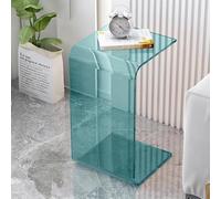 PXAMORTEL Table d'appoint en Acrylique, Table Basse, Table Basse en Acrylique en Forme de C, Bords arrondis(Blue,12x12x26inch)