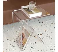 PXAMORTEL Table d'appoint en Acrylique, Table Basse, Table Basse et de Chevet Pliante en Acrylique Transparente 42,5 x 29,5 x 50,5 cm