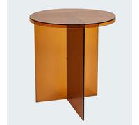 PXAMORTEL Table d'appoint en Acrylique, Table Basse, Table Basse Ronde en Acrylique 22 Pouces Gris et Jaune(Yellow)
