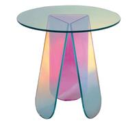 PXAMORTEL Table d'appoint en Acrylique, Table Basse, Table Basse Ronde en Acrylique irisé, Table d'appoint, Plusieurs Tailles(40x40cm/16x16in)