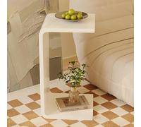 PXAMORTEL Table d'appoint en Acrylique, Table Basse, Table d'appoint, 30 x 30 x (55-65) cm, Multicolore(Pure White,30x30x55cm)