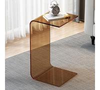 PXAMORTEL Table d'appoint en Acrylique, Table Basse, Table d'appoint en Acrylique Multicolore, Plusieurs Tailles(Brown,30x30x55cm)