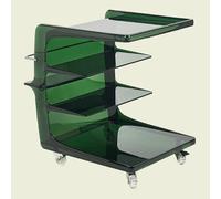 PXAMORTEL Table d'appoint en Acrylique, Table Basse, Table de Rangement Mobile en Acrylique à 4 Niveaux avec roulettes, Multicolore, 53 x 40 x 55 cm(Green)