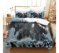 PXBDUASIE Imprimé 3D Godzilla Vs King Kong Literie en Microfibre Super Douce Et Respirante Set De Housse De Couette 3 Pièces Et Taie d'oreiller Single(140x200cm)