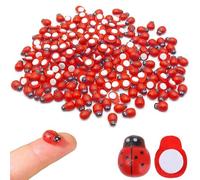 PXBSNB 200 Pièces Mini Coccinelle en Bois, Auto-AdhésiveMini Bois Coccinelle, Mini Ladybird, Cocci-nelle en Boi Auto-adhésive pour Artisanat Décoration Scrapbooking DIY 9 * 12mm