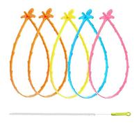 PXBSNB Lot de 6 spirales de débouchage flexibles de 50 cm de long - Déboucheur de canalisations en spirale avec crochets en V - Bâtons de débouchage pour toilettes, baignoires