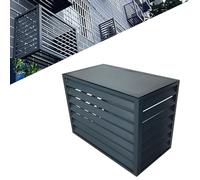 Pxkmouy 110*80*60cm cache unité extérieure clim Cache climatiseur Cover - Protection de unité extérieur pour Pompe à Chaleur - Aluminium Composite réduit le bruit et embellit la façade montage facile