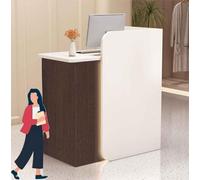 Pxkmouy 60/80/100/120cm Comptoir de Réception Debout - Meuble d'accueil pour Bureau et Espaces Surface Durable et Facile à Nettoyer, Structure Robuste - Idéal pour Hall d'entreprise, Salon ou Hôtel