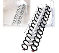 PxkVrin Échelle de Grenier Murale, escalier rétractable avec 2 rampes, escalier de Grenier Pliable à 13 marches, antidérapant. 9Steps