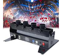 PxkVrin éLectrique Canon à Confettis à 4 Coups, Machine à Confettis Professionnelle, avec TéLéCommande, pour DJ FêTe DiscothèQue Mariage ScèNe.
