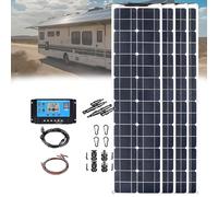 PxkVrin Panneau Solaire, kit de Panneaux solaires monocristallins Flexibles, avec contrôleur 40 A - 2 Panneaux ETFE 200 W 12 V-24 V, adaptés aux familles, Camping-Cars, caravanes et Bateaux. 4×200w