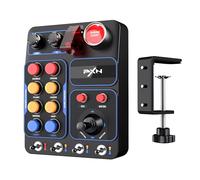 PXN CB1 Boîtier de Bouton, Boîte de Contrôle PC pour les jeux de Simulation de Course, Camion, Vol & Agriculture | 19 boutons et interrupteurs Sim, Éclairage RGB réglable, Collier de Montage