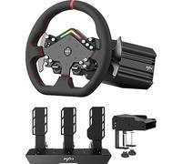 PXN V12 Lite Volant avec Pédales, Volant à Entraînement Direct, Corps en Alliage, Servomoteur, Retour de Force 6Nm - pour PC, PS4 et Xbox