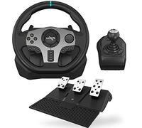 PXN V9 PC Steering Wheel, Universal USB Car Sim 270/900 degree Race Steering Wheel with 3-pedal Pedals And Shifter Bundle for PS3, PS4, Xbox, One, Xbox series X|S, Switch
