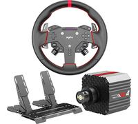 PXN VD4 Ensemble Volant de Jeu 4 Nm - Base Servo Professionnelle à Faible Inertie, Volant de Course W AS et Pédalier PD HM Hall 2 Pédales - Compatible uniquement avec Windows 7 à 11 sur PC