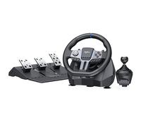 PXN Volant de jeu V9 Gen2, rotation 270°/900°, 3 pédales, levier manuel 6+1 vitesses, vibrations double moteur, indicateurs RGB, multiplateforme