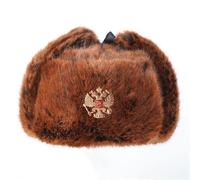 PXPLDYY Chapka Homme Chapeau De Trappeur Ushanka, Insigne De L'Union Soviétique, Chapeau d'hiver Chaud, Protection des Oreilles, Chapeau d'aviateur en Coton, Insigne d'aigle Marron, 55-61 Cm