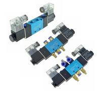 PXQCHAVLN Électrovanne électrique pneumatique à Double Commande, 2 Positions, 5 Voies, 12V, 24V, 220V, 6mm, 8mm, 10mm, réglage du Tuyau, vanne magnétique for Air et gaz(PC-8mm-Adjust,DC12V)