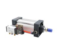 PXQCHAVLN Ensemble de vérins pneumatiques à électrovanne intégrée, alésage 50 mm, Course 25-1000 mm, sans Aimant(Scf50x100,DC12)